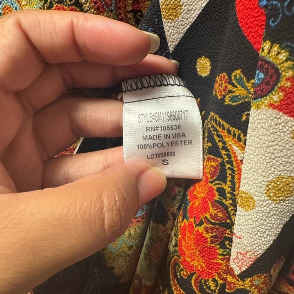 Chic Red and Orange Blouse Top - Picture 7 of 9